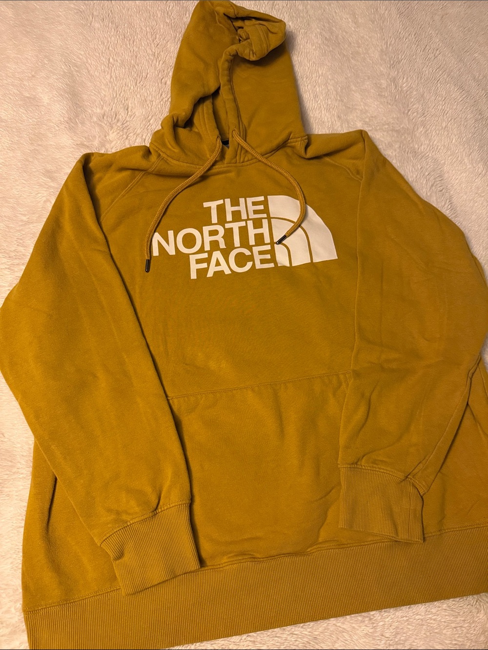 The North Face Hoodie in Mustard Yellow with White Logo